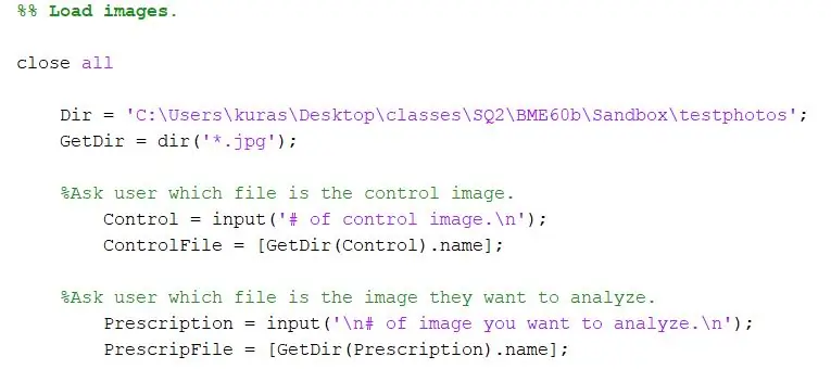 Cargue las imágenes en MATLAB