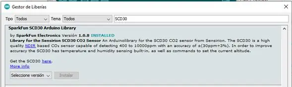 Telepítse Las Librerías Del Sensor SCD30