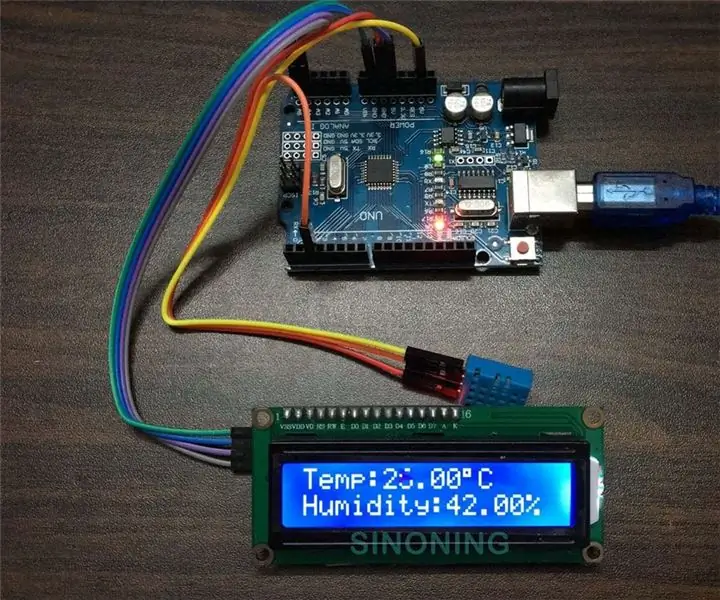 Set higrometru Arduino Hygrothermograph + LCD1602 / I2C + DHT11 Sinoning Maker Cumpărare: 5 pași (cu imagini)