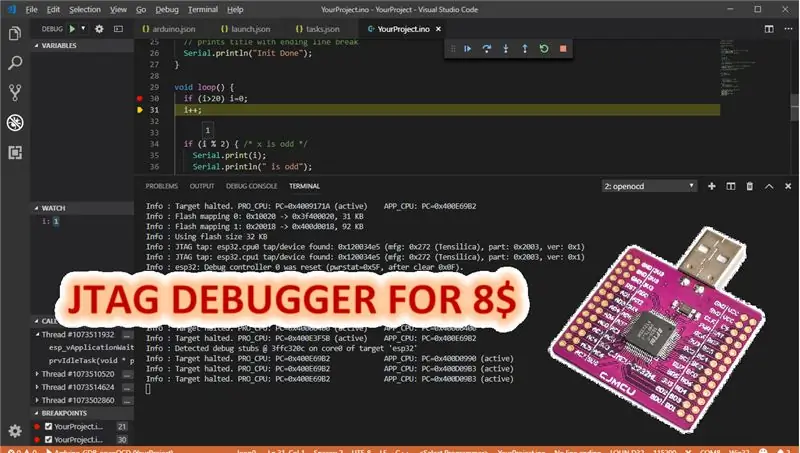 ESP32 - Goedkoop oplossing vir in Circruit Debug