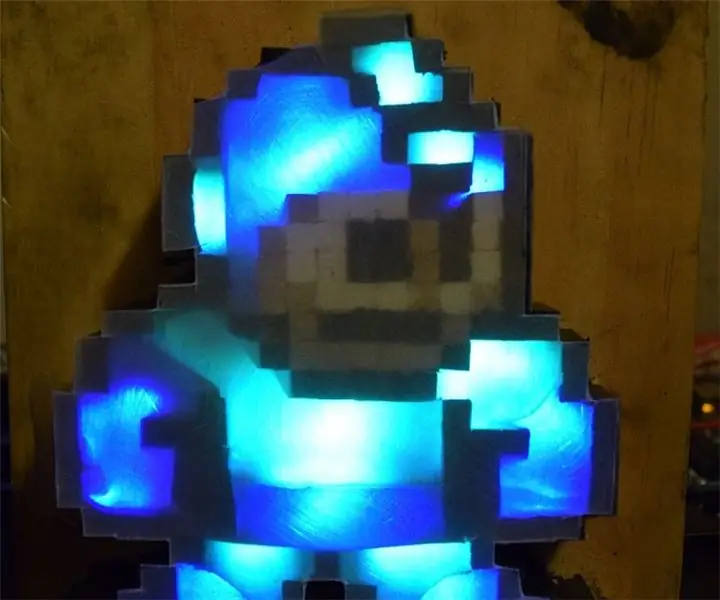 Light-Up Rainbow Wooden Mega Man: 9 askelta