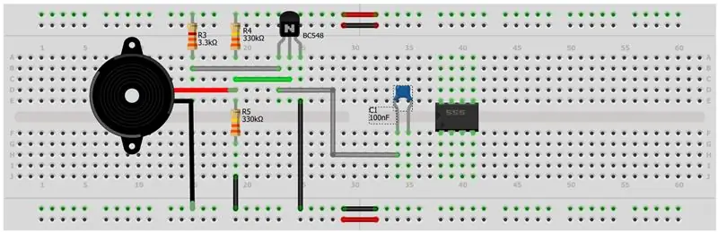 Transistor va NE555 ulanishi