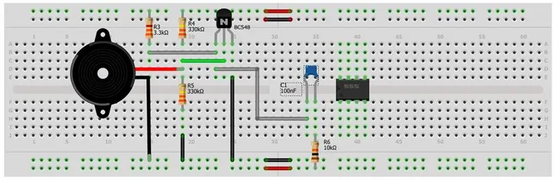 Transistor og NE555 -forbindelse