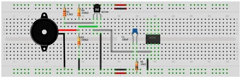 Conexiuni de alimentare IC NE555