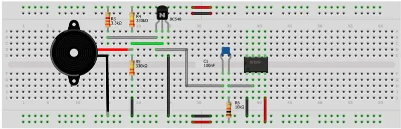 Connexions d'alimentació IC NE555