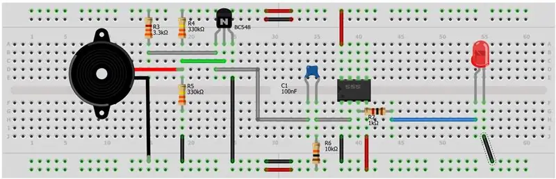 A LED csatlakozás