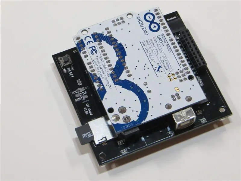 Stap 2. Arduino Uno en TFT Shield Preparation