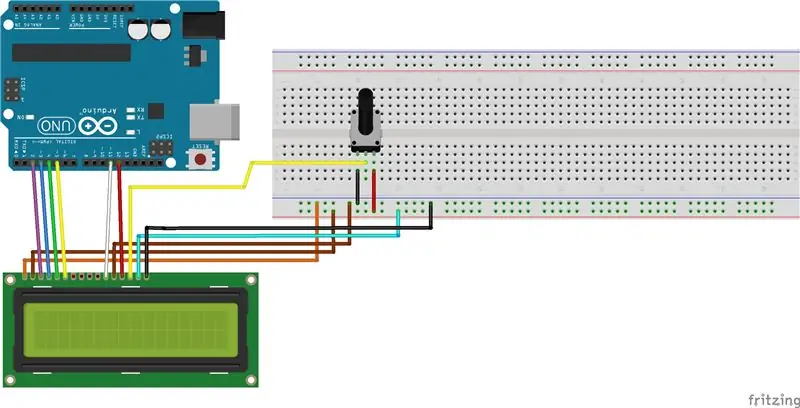 قم بإعداد مقياس الجهد وشاشة LCD