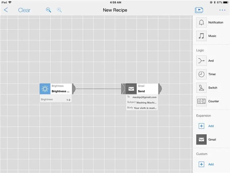 Skep die resep in die MESH -app