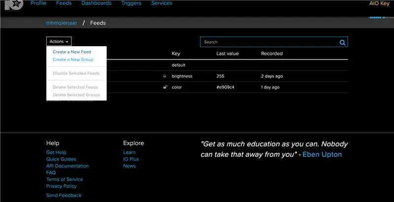 Configuration des E/S d'Adafruit