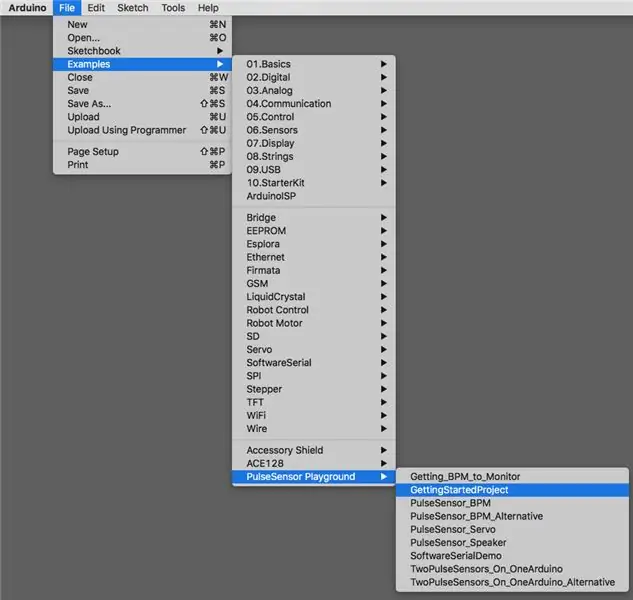 Arduino -kode Installer og upload