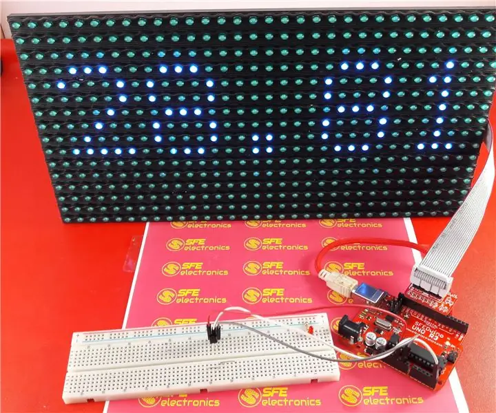 Tampilan Temperatur pada Modul Tampilan LED P10 Menggunakan Arduino: 3 Langkah (dengan Gambar)