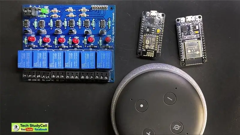 Sistemi Alexa Smart Home duke përdorur modulin e stafetës NodeMCU