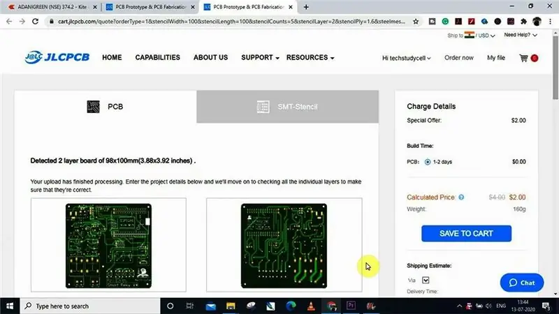 Odovzdanie súboru Gerber a nastavenie parametrov