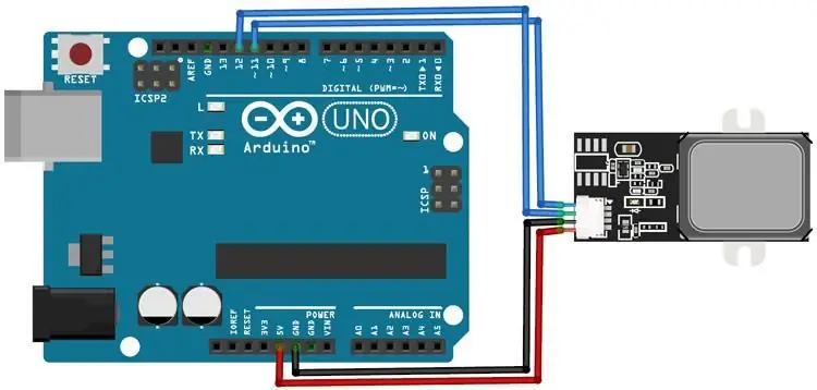 Diagrama circuitului pentru aparatul de vot biometric care utilizează Arduino