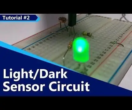 Circuito del sensor de oscuridad en la placa de pruebas + detector de luz con LDR: 6 pasos