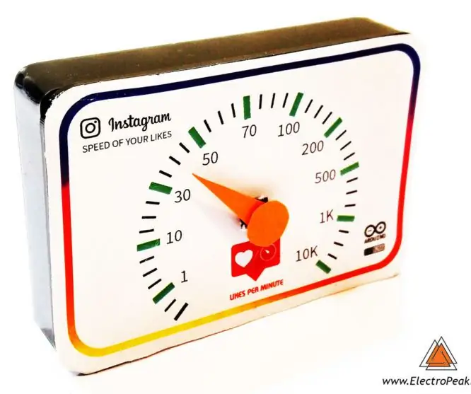 Instagram ชอบ Speedometer โดย Arduino & ESP8266: 6 ขั้นตอน