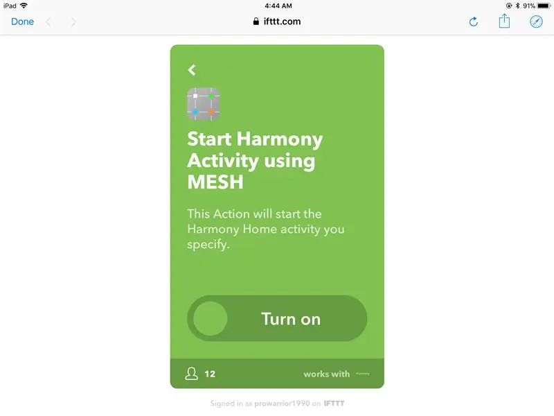 برنامه MESH و IFTTT را آماده کنید