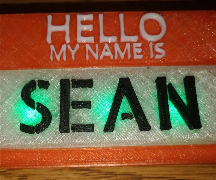 3D Printed Flahing LED Name Tag - Kunin ang Iyong Pangalan sa Mga Ilaw !: 4 Mga Hakbang (na may Mga Larawan)