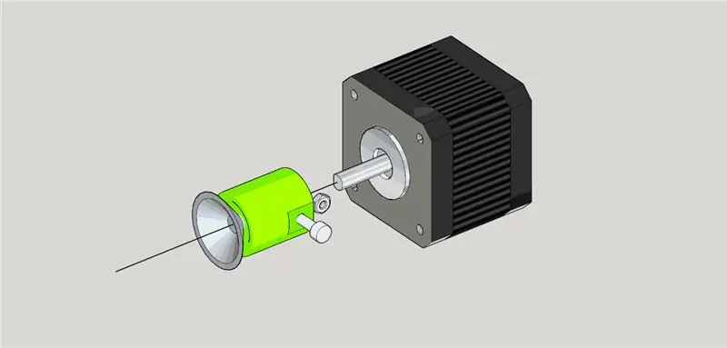 Bevestiging van die stappermotors en die montering van die X -asstang