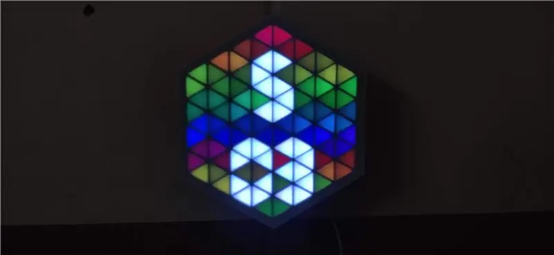 RGB šešiakampė matrica | IOT laikrodis 2.0