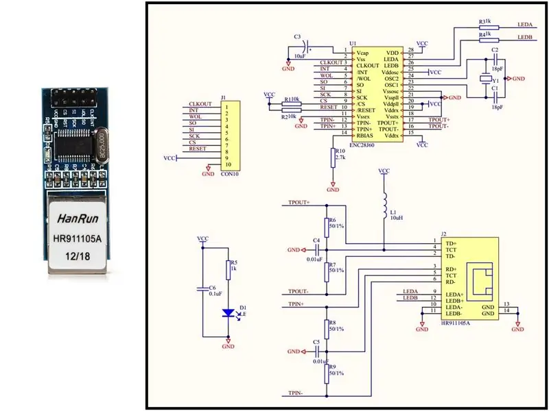 ENC28J60 Ethernet მოდული