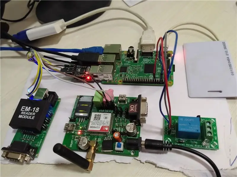 Raspberry_pi_and_GSM_modemSim800_RFID istifadə edərək ağıllı qapı kilidi