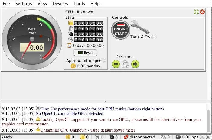 Configurer un mineur