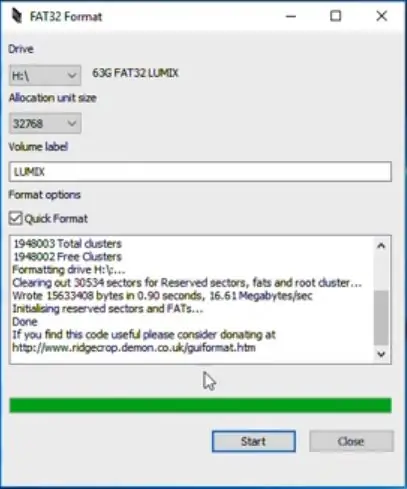 Formateer u SD -kaart na FAT32