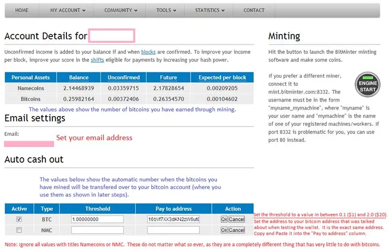 Pagse-set up ng isang Mining Account