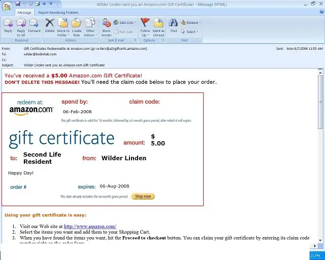 Imagine certificat cadou Screen Grab și creați o imagine