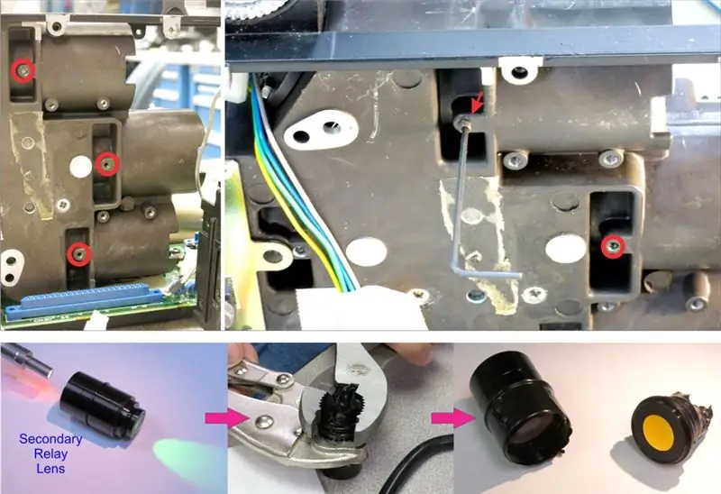 Rimozione e smontaggio delle lenti del secondo relè (una alla volta!)