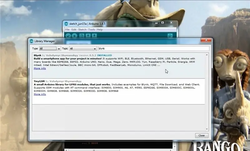 Blynk -KIRJASTON asentaminen Arduino IDE: hen