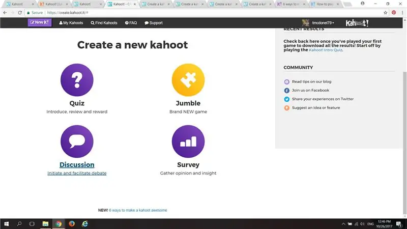 Seleccioneu Tipus Kahoot