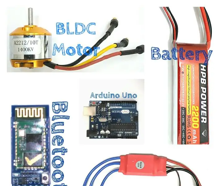 Arduino va Bluetooth moduli (HC-05) yordamida cho'tkasi bo'lmagan shahar motorining tezligini boshqaring: 4 qadam