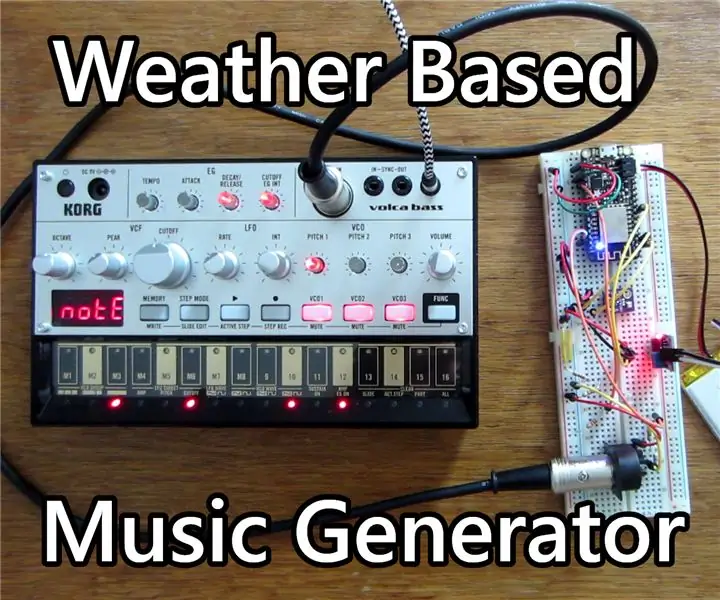 Generador de música basado en el clima (generador Midi basado en ESP8266): 4 pasos (con imágenes)