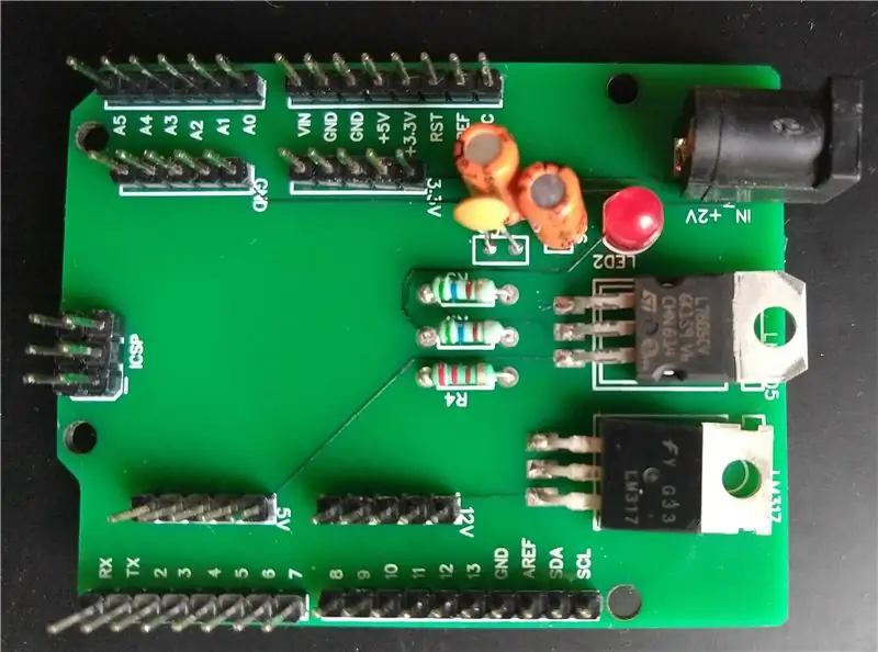 3.3v, 5v және 12v шығыс параметрлері бар Arduino қоректендіру қалқаны (2-бөлім)