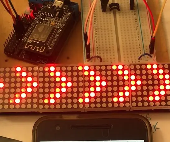 Πίνακας ελέγχου LED μέσω τηλεφώνου με NodeMCU, ESP8266 και MAX7219: 8 βήματα