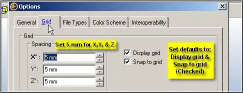 3D CAD - Opciók - Rács, Fájltípusok