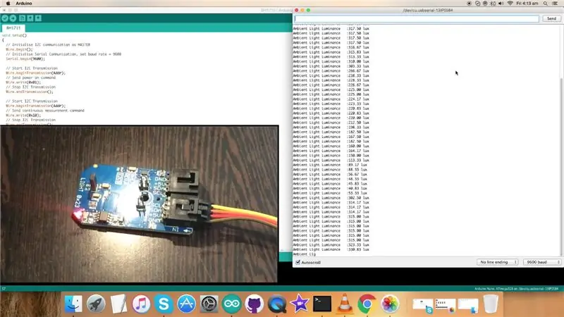 Código Arduino de medición de intensidad de luz