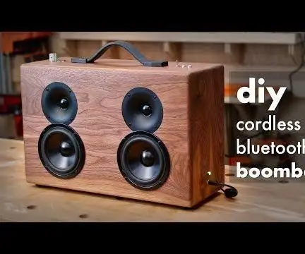 ลำโพง Bluetooth ที่ขับเคลื่อนด้วยแบตเตอรี่ DIY // วิธีการสร้าง - งานไม้: 14 ขั้นตอน (พร้อมรูปภาพ)