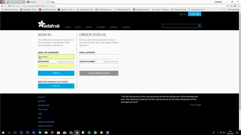 Configuració del vostre Adafruit IO