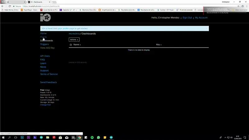 የእርስዎ Adafruit IO ን በማዋቀር ላይ ፦