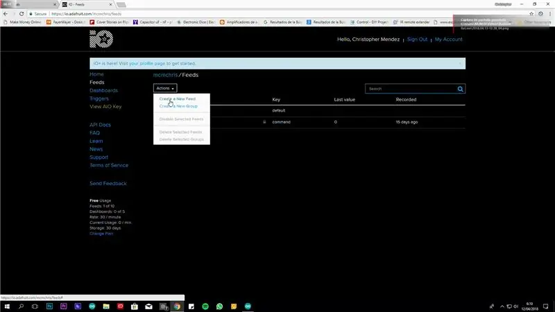 Configuració de l'Adafruit IO