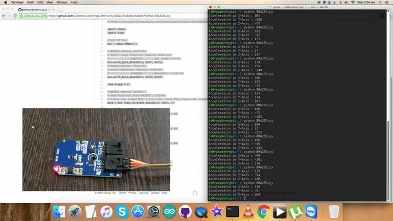 Python -kod för accelerationsmätning