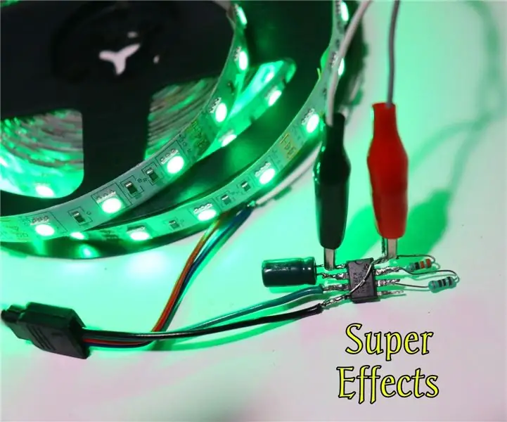 LED şeridi və LED dövrəsi ilə super effektlər: 11 addım