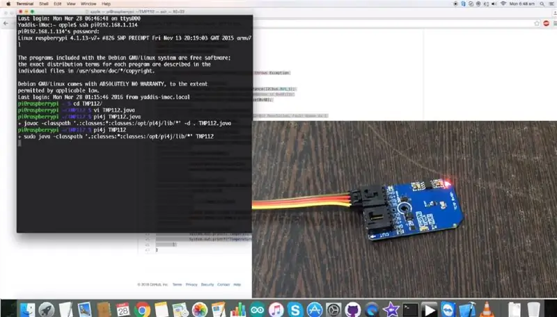 Código Java para medição de temperatura