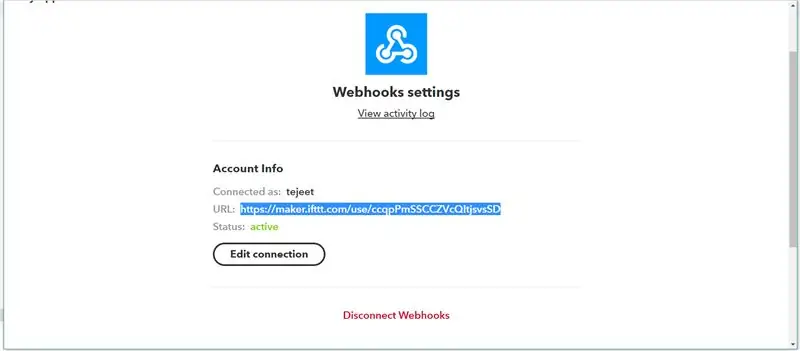 Omogućavanje kanala IFTTT Maker (Webhook)