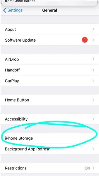 Nhấn vào 'Bộ nhớ iPhone'