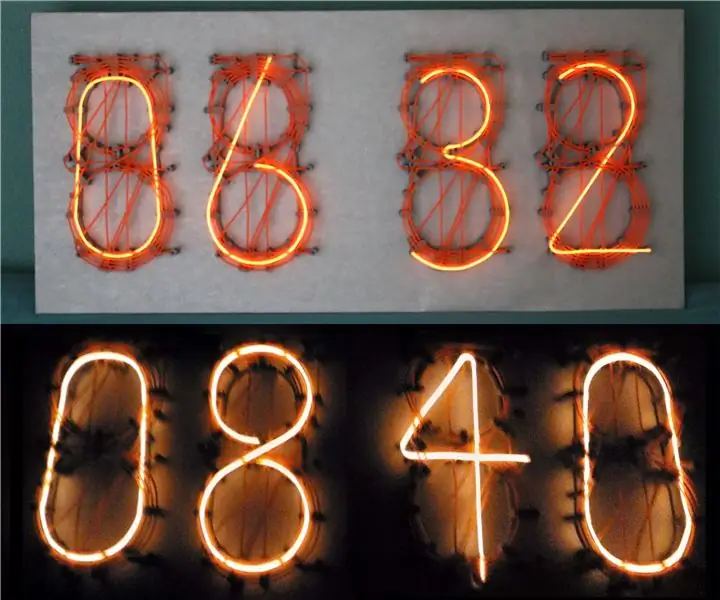 EL Wire Neon Nixie Style Clock: 21 steg (med bilder)